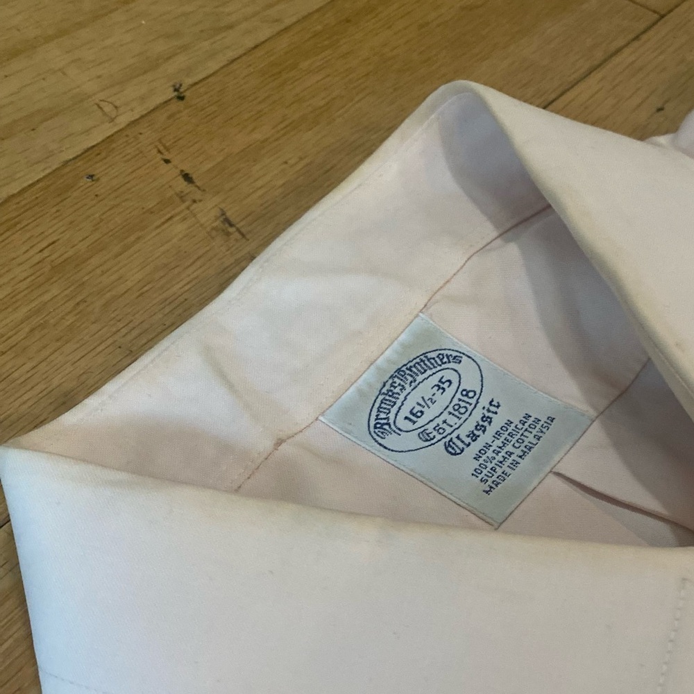 BROOKS BROTHERS Dress Shirt (16.5, Pink, Cotton) - Picture 3 of 3